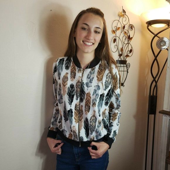 Medium Jackets & Blazers - Love Spell Feather Design Jacket Size Medium
